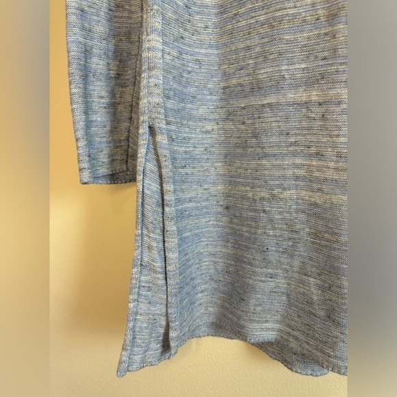 J. Jill Pure Jill Blue Heathered Long Tunic Sweater Cotton Modal Linen Size L - Picture 4 of 7